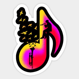 Music Bugle Player Sticker